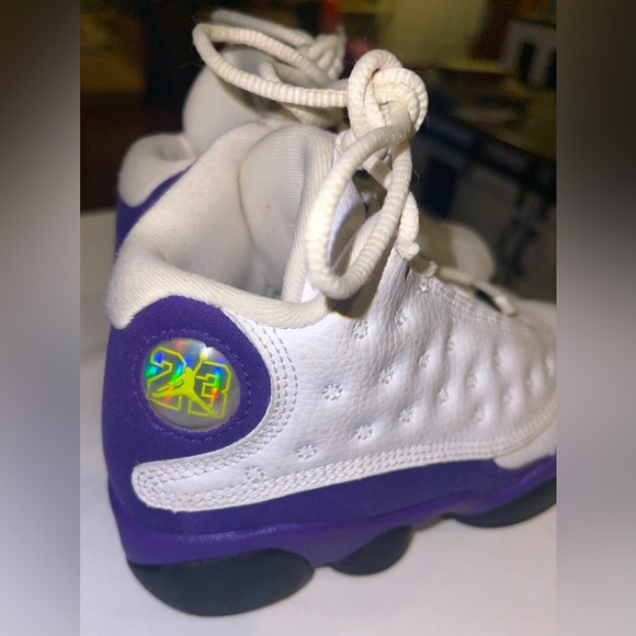 Nike Air Jordan 13  kids 11C Retro Lakers white purple Michael Jordan - Picture 3 of 10